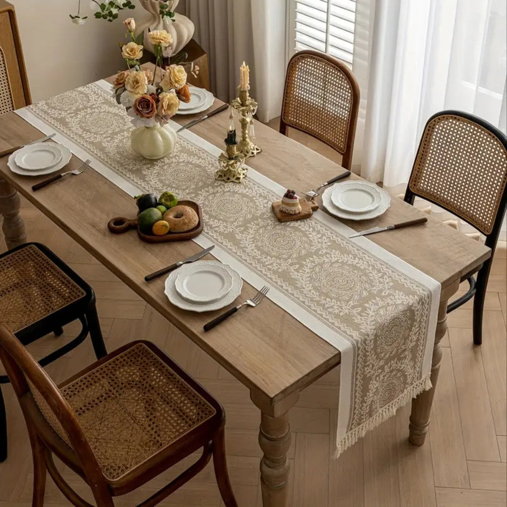 Leona Luxury Linen Table Runner — product in use