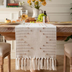 Liora Elegant Tassel Table Runner — alternate angle view