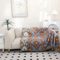 Lotus Bloom Jacquard Cotton Blanket — product in use