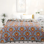 Lotus Bloom Jacquard Cotton Blanket — main product photo