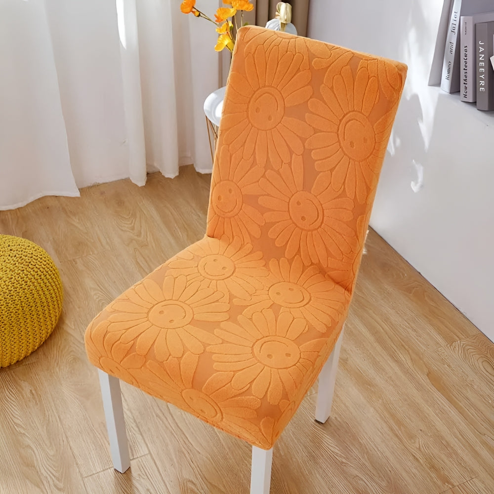 Fleur Smiley Flower Stretch Chair Cover — lifestyle shot