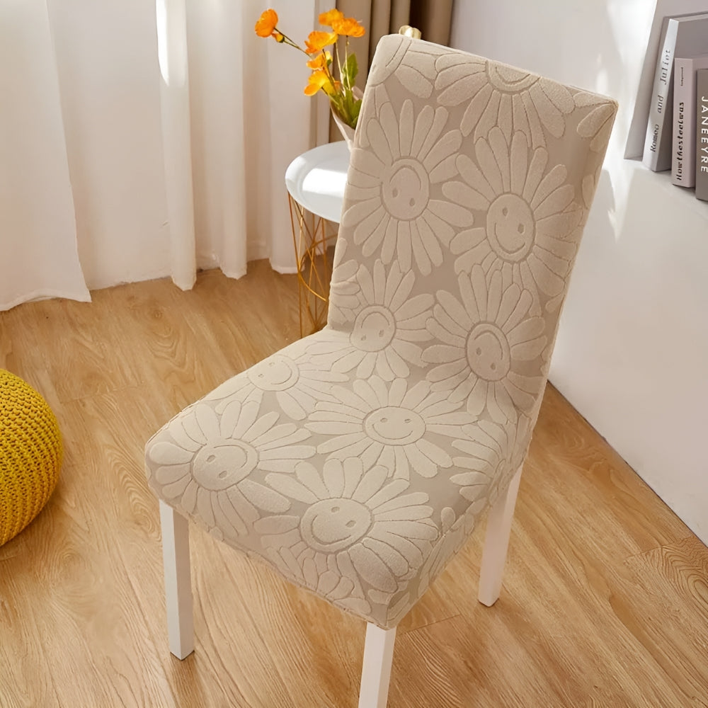 Fleur Smiley Flower Stretch Chair Cover — product feature detail