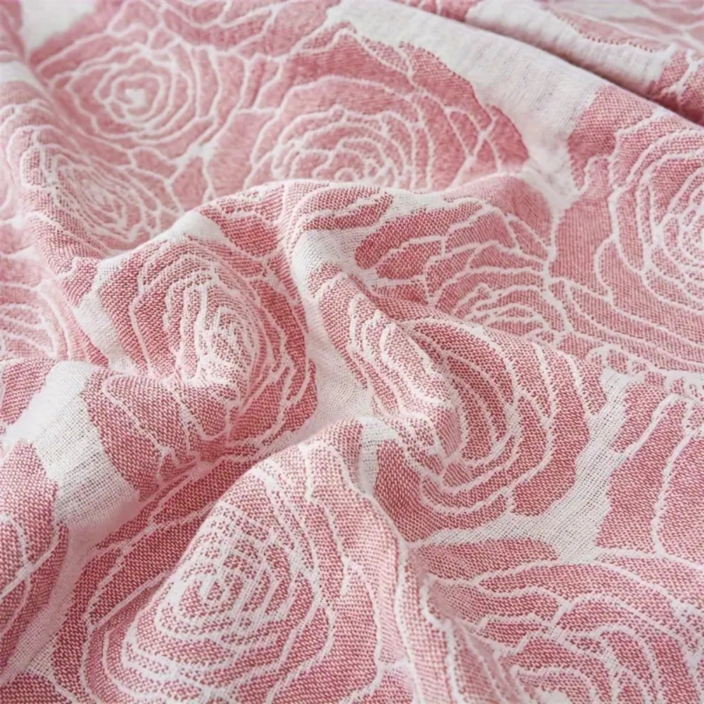 Lure Whisper Rose Cotton Blanket — product in use