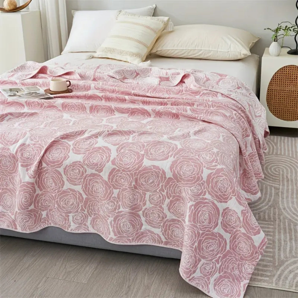 Lure Whisper Rose Cotton Blanket — product detail view