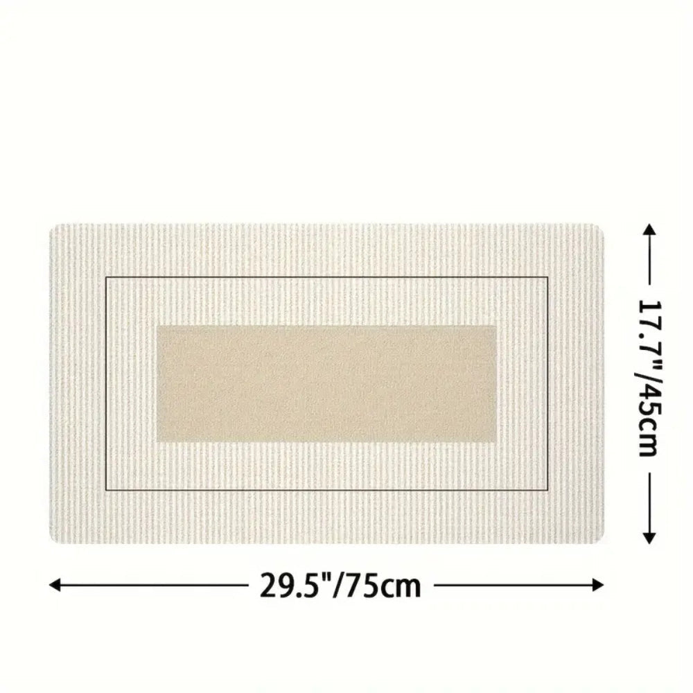 Lush Floral Striped Kitchen Mat — product close-up
