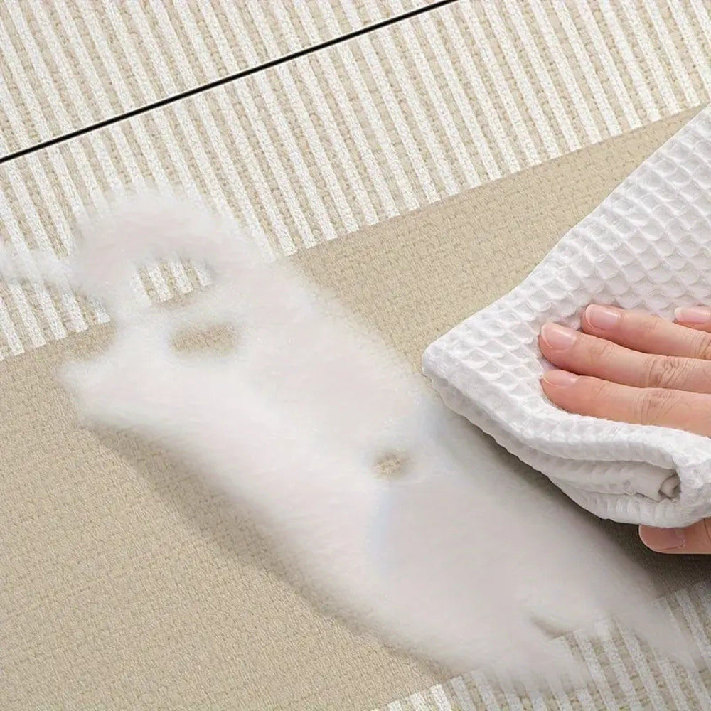 Lush Floral Striped Kitchen Mat — product detail view