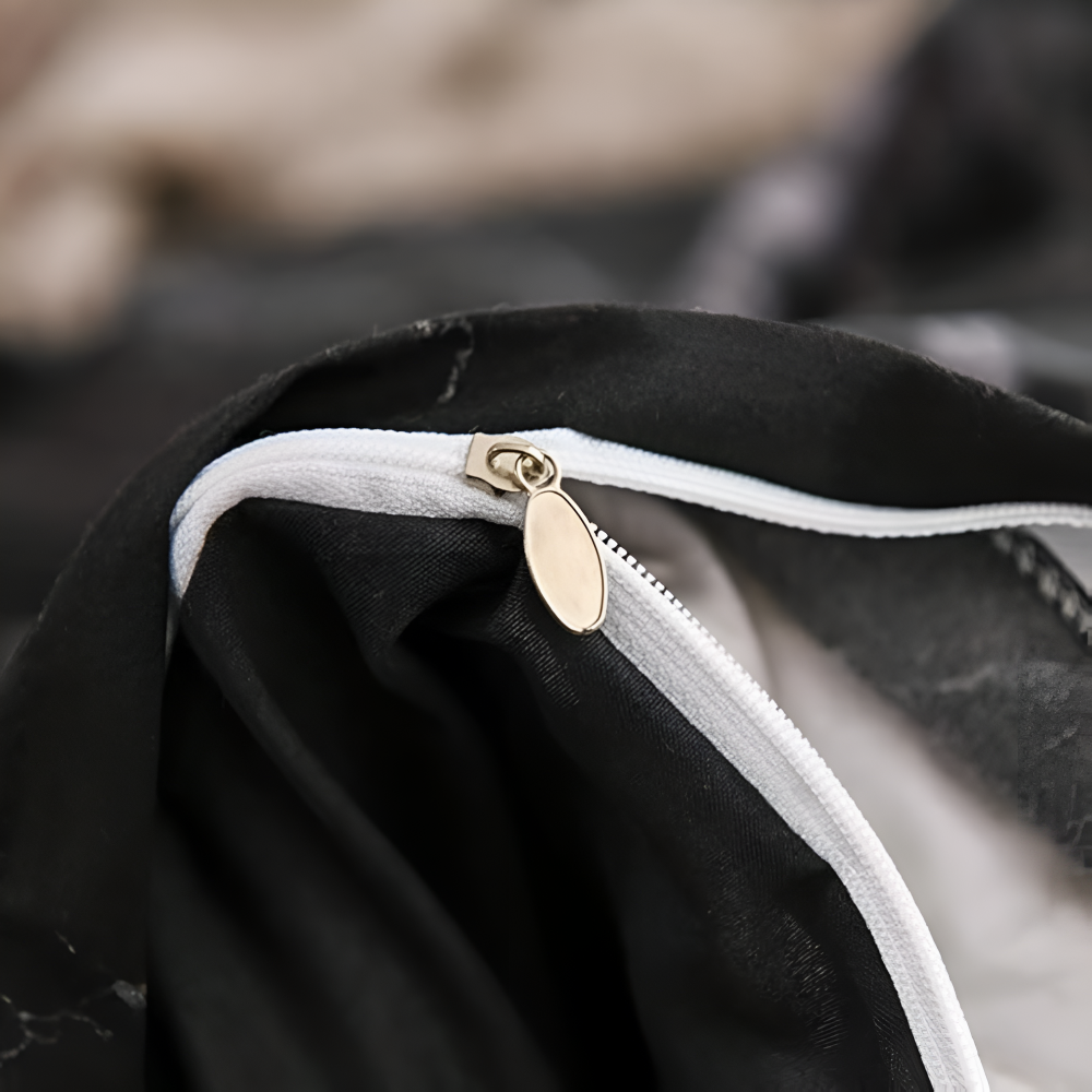 Luxe Black Marble | 3pcs Quilt Cover Sets — product in use