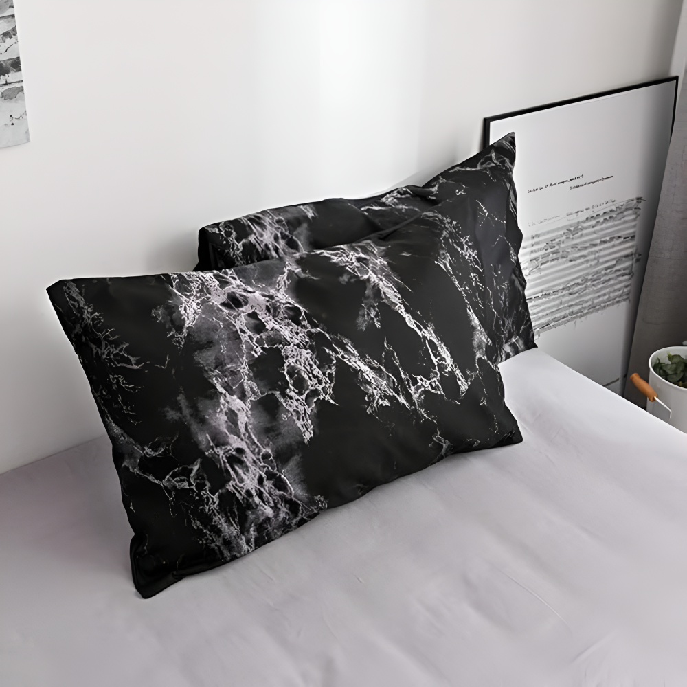 Luxe Black Marble | 3pcs Quilt Cover Sets — alternate angle view