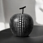Luxurious Polka Dot Apple Sculpture — material texture close-up