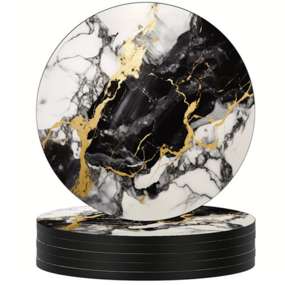 Luxury Marble Effect Drink Coasters | 5pcs Set — main product photo