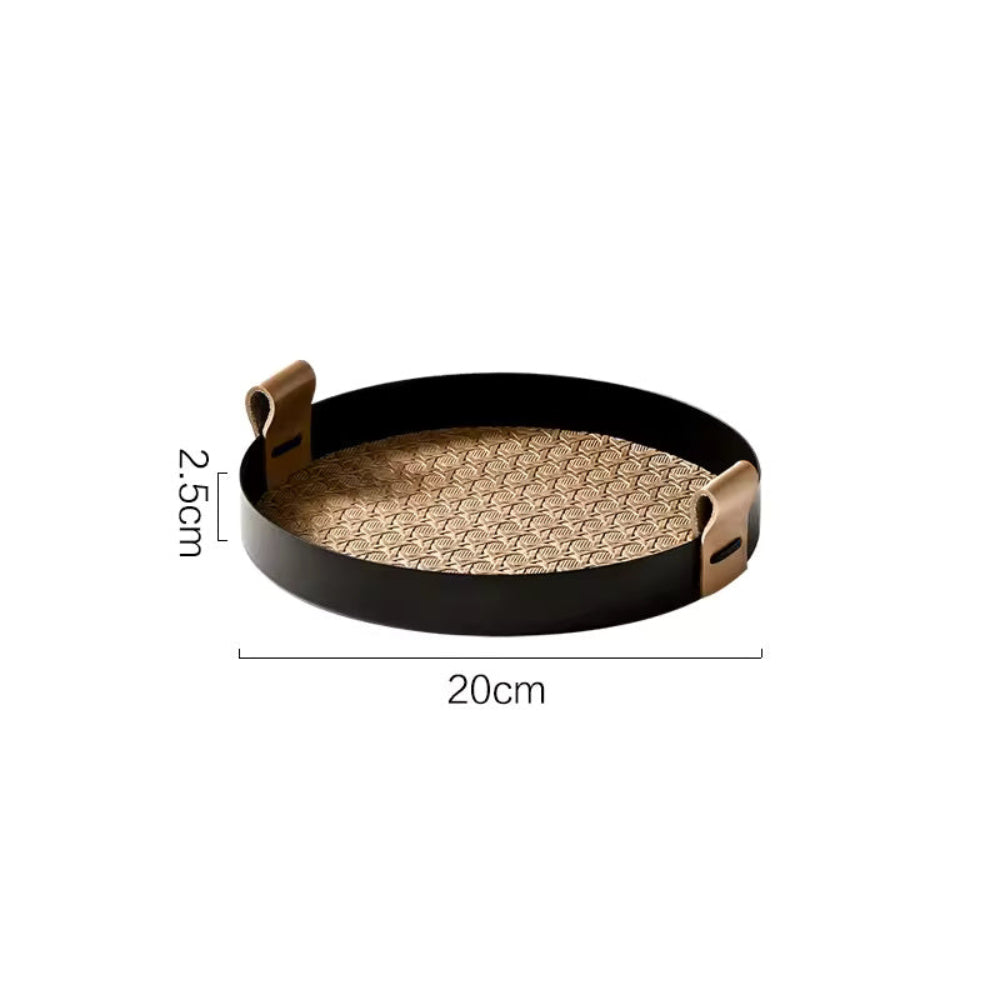 Nordic-Inspired Rattan Weave Tray — size and scale reference