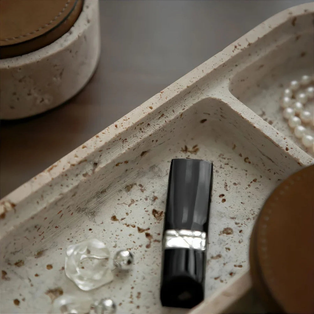 Marble Leather Lid Jewelry Storage Box — product close-up