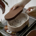 Marble Leather Lid Jewelry Storage Box — main product photo