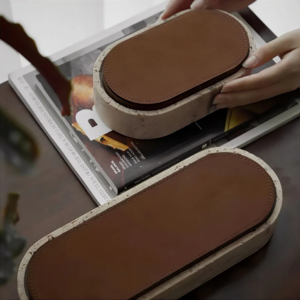 Marble Leather Lid Jewelry Storage Box — lifestyle shot