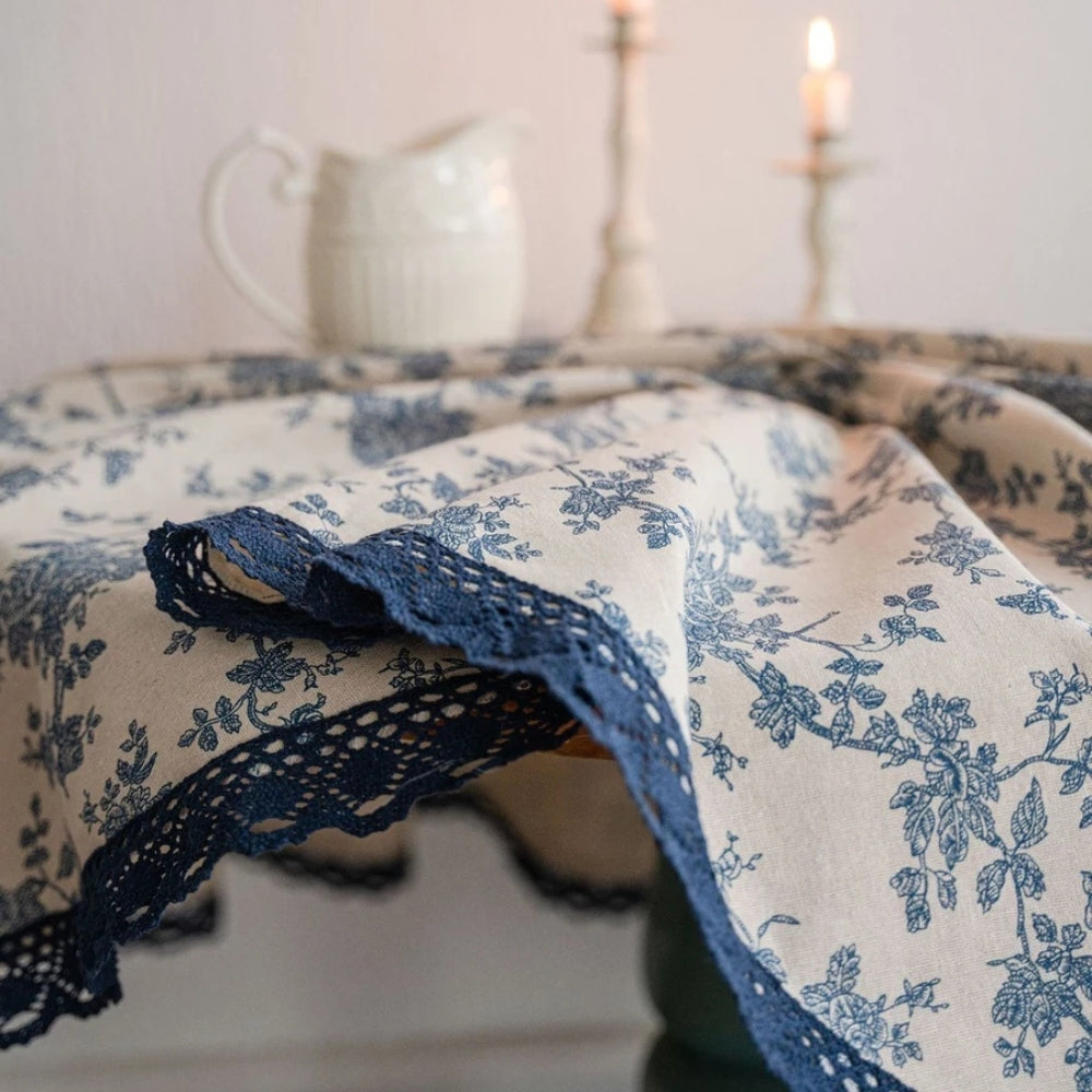 Maribelle Floral Lace-Trimmed Curtain — alternate angle view
