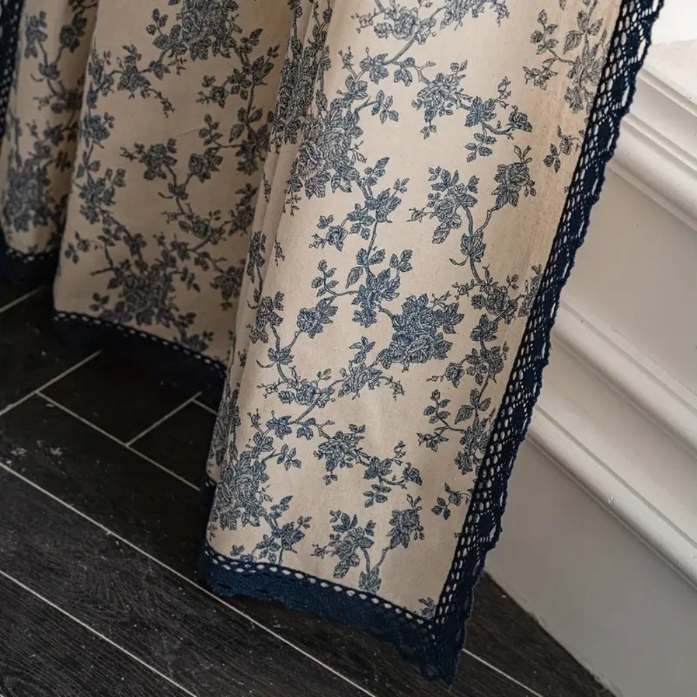Maribelle Floral Lace-Trimmed Curtain — product in use