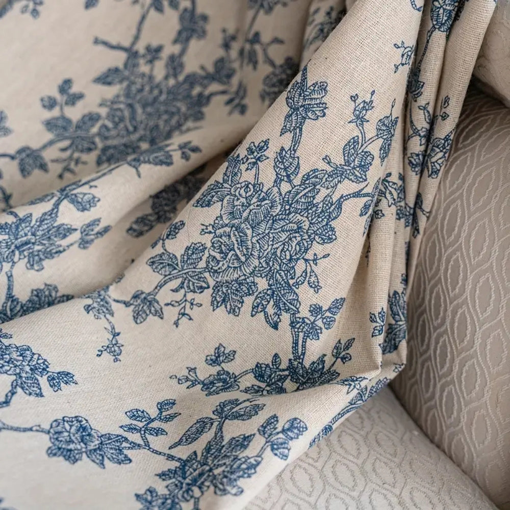 Maribelle Floral Lace-Trimmed Curtain — lifestyle shot