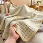 Matelassé Seersucker Reversible Cotton Blanket — alternate angle view