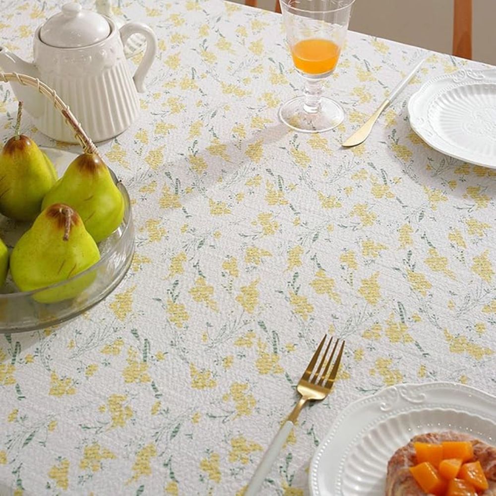 Meadow Bloom Tassel Table Cloth — product in use