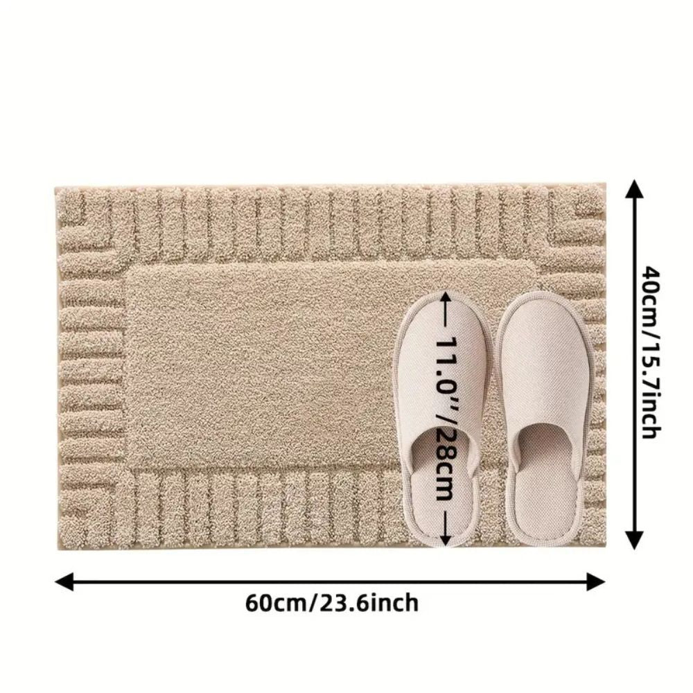 Minimalist Stripe Bath Rug Mat — size and scale reference