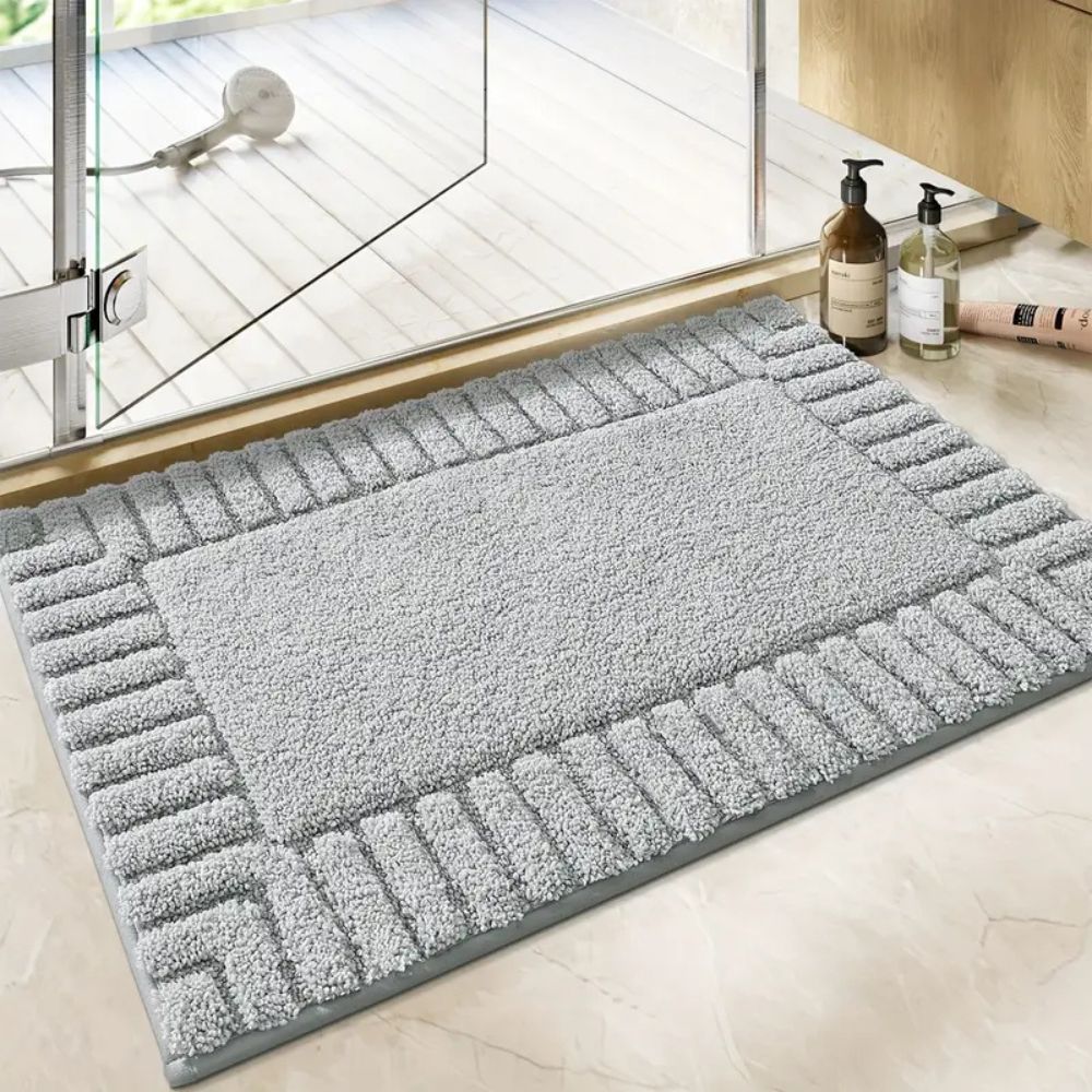 Minimalist Stripe Bath Rug Mat — material texture close-up
