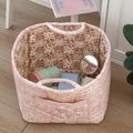 Miscellaneous Floral Quilted Storage Basket — material texture close-up