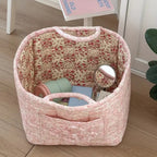 Miscellaneous Floral Quilted Storage Basket — material texture close-up