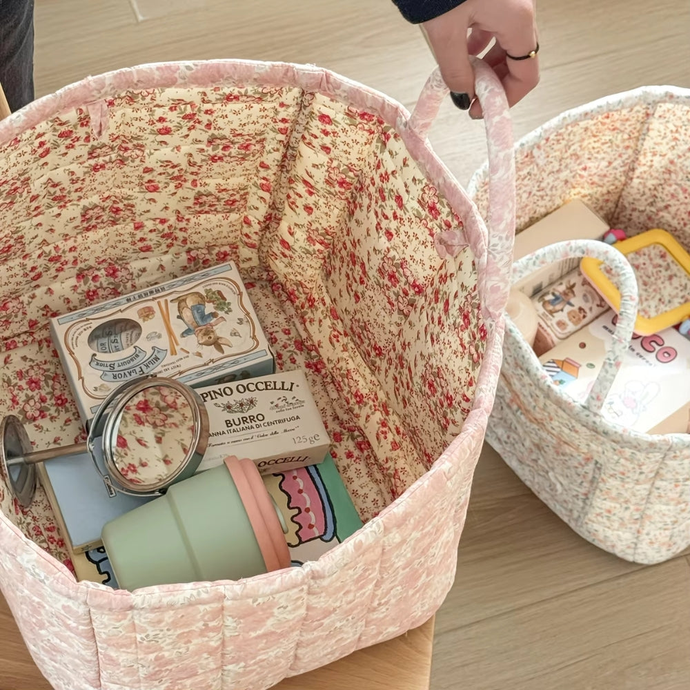 Miscellaneous Floral Quilted Storage Basket — additional view