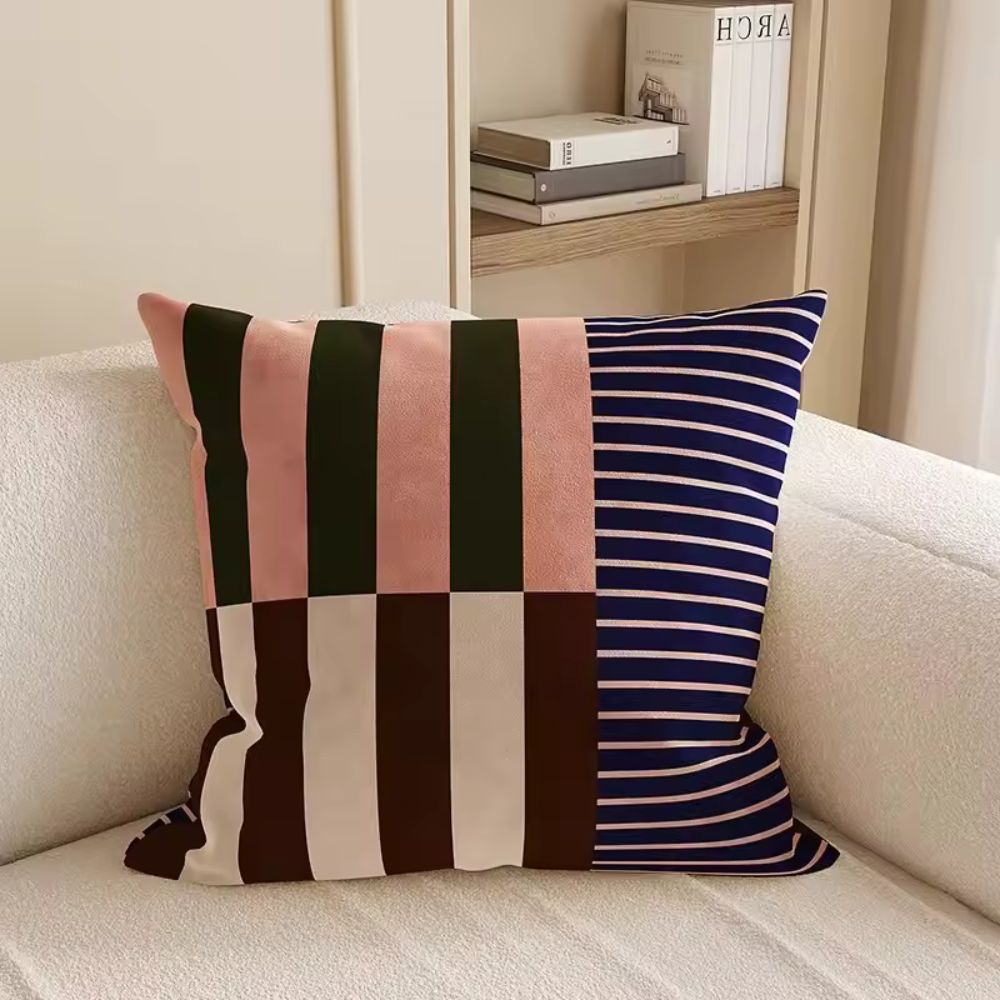 Mod Blocks Striped Cushion Cover — alternate angle view