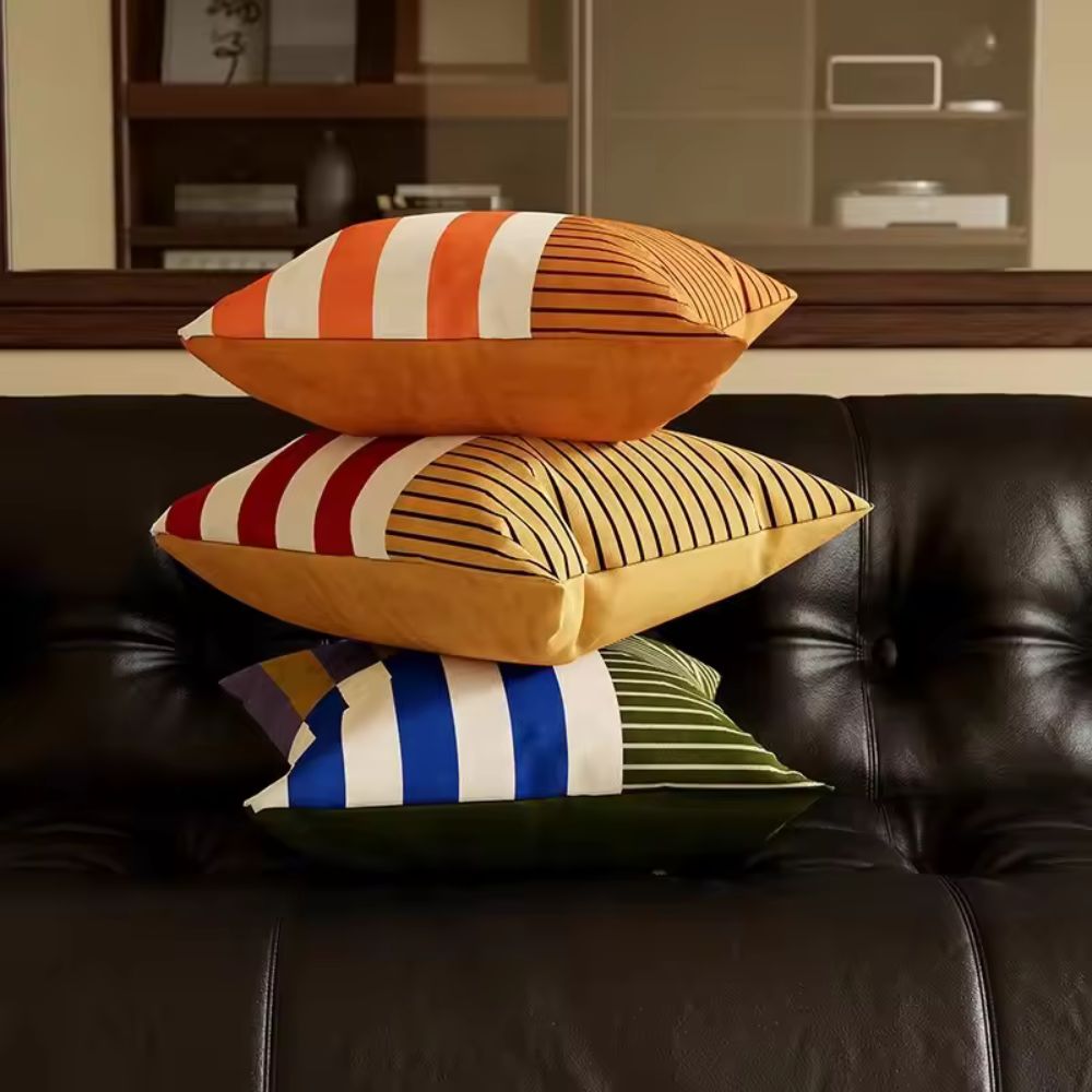 Mod Blocks Striped Cushion Cover — product detail view
