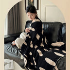 Modern Polka Dot Fleece Blanket — lifestyle shot