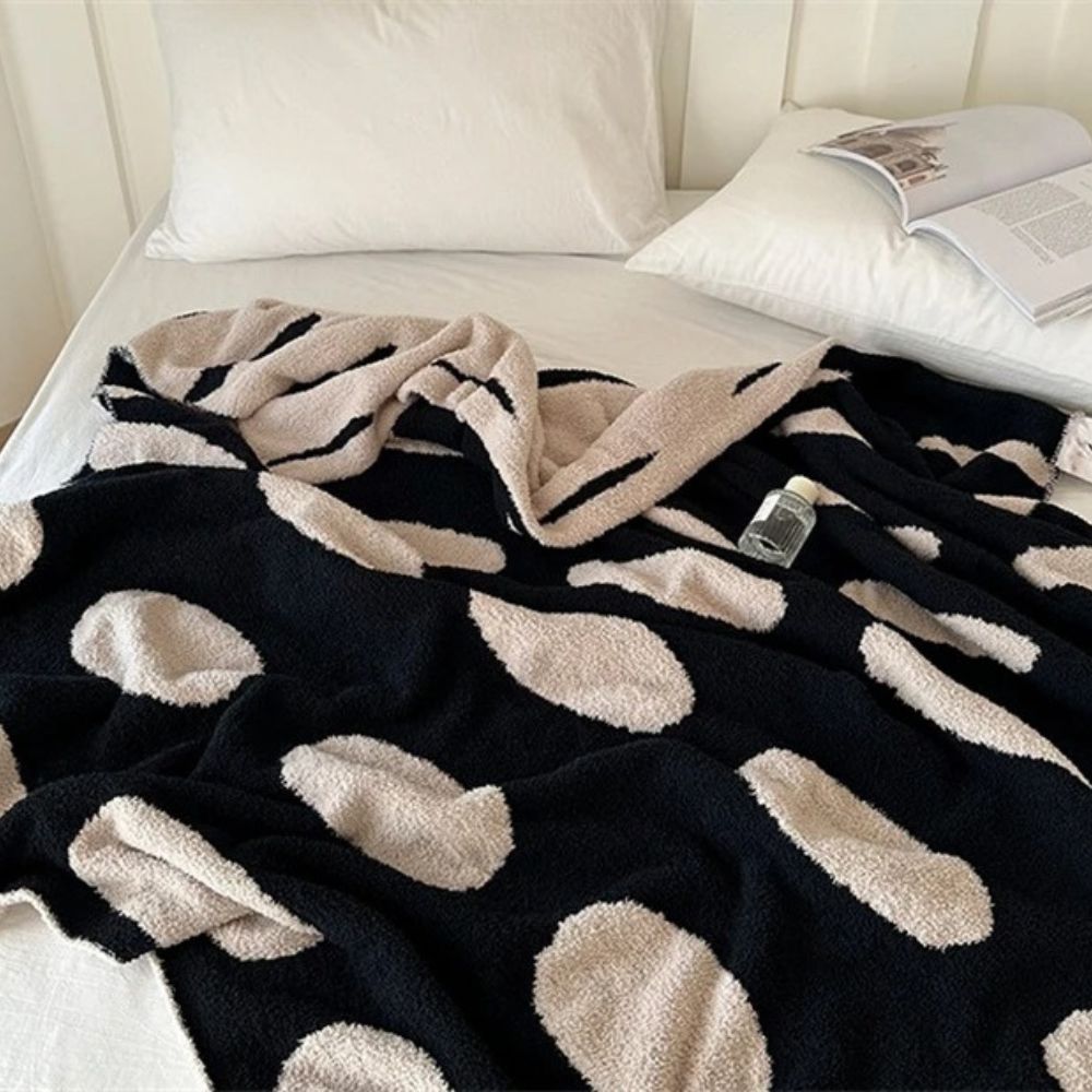 Modern Polka Dot Fleece Blanket — product detail view