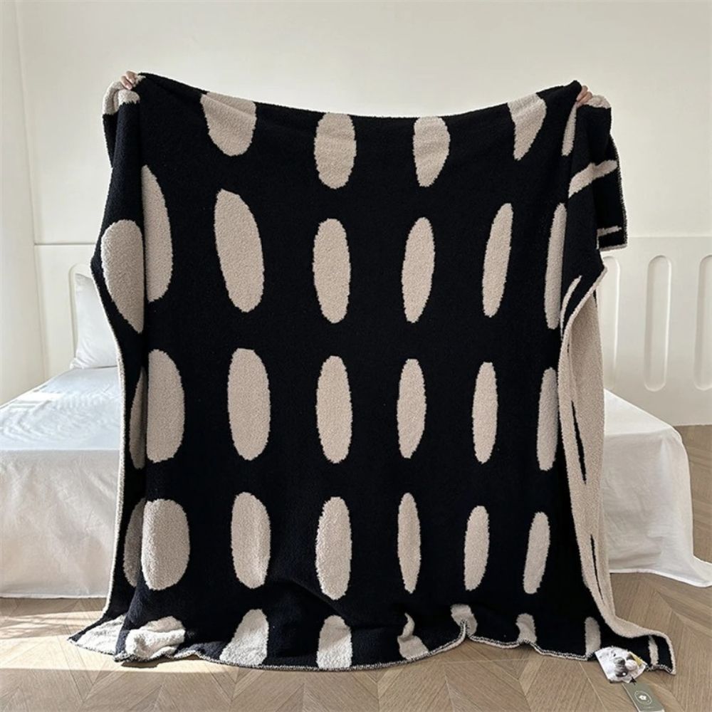 Modern Polka Dot Fleece Blanket — alternate angle view