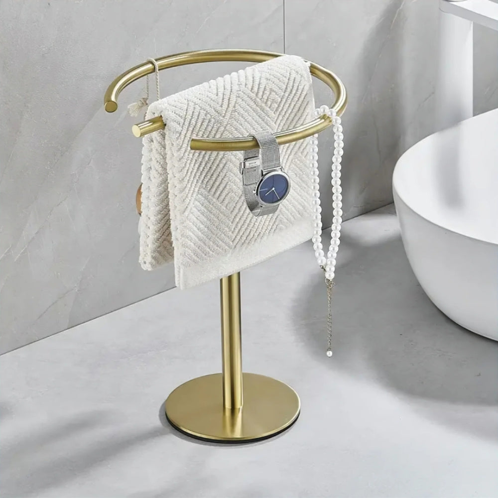 Modern Round Free-Standing Hand Towel Holder Rack — product close-up