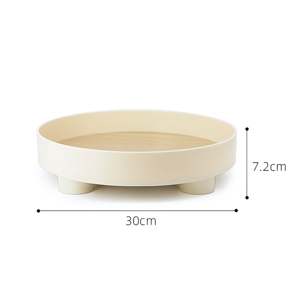 Modern Round Wooden Barbara Tray — additional view