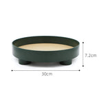 Modern Round Wooden Barbara Tray — alternate angle view
