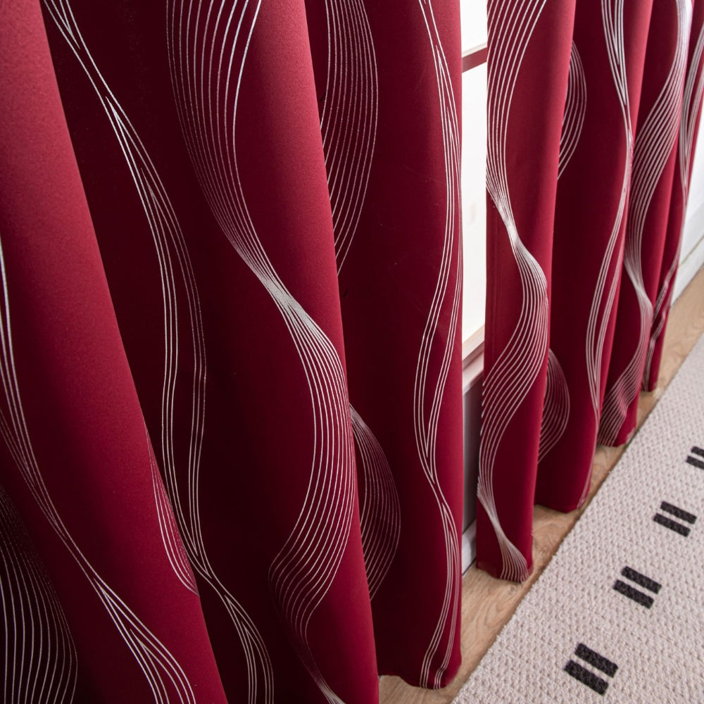 Modern Wave Pattern Blackout Curtain — product close-up