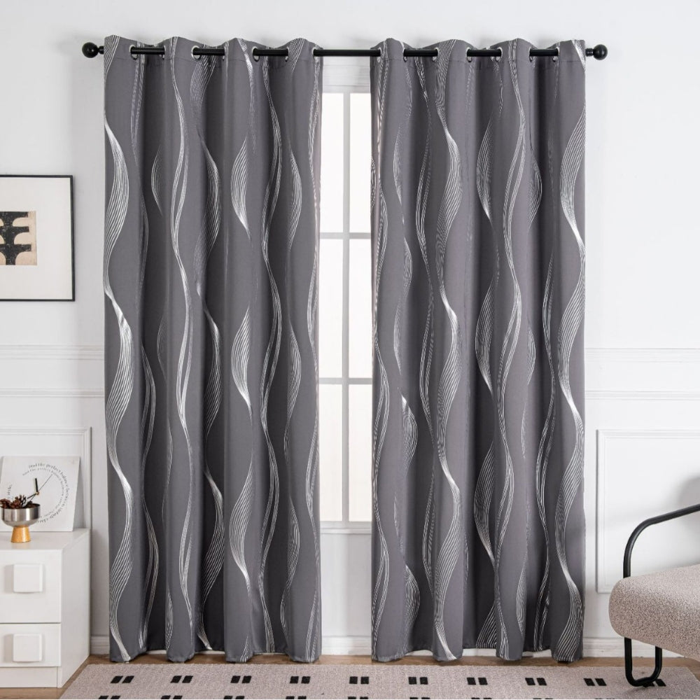 Modern Wave Pattern Blackout Curtain — alternate angle view