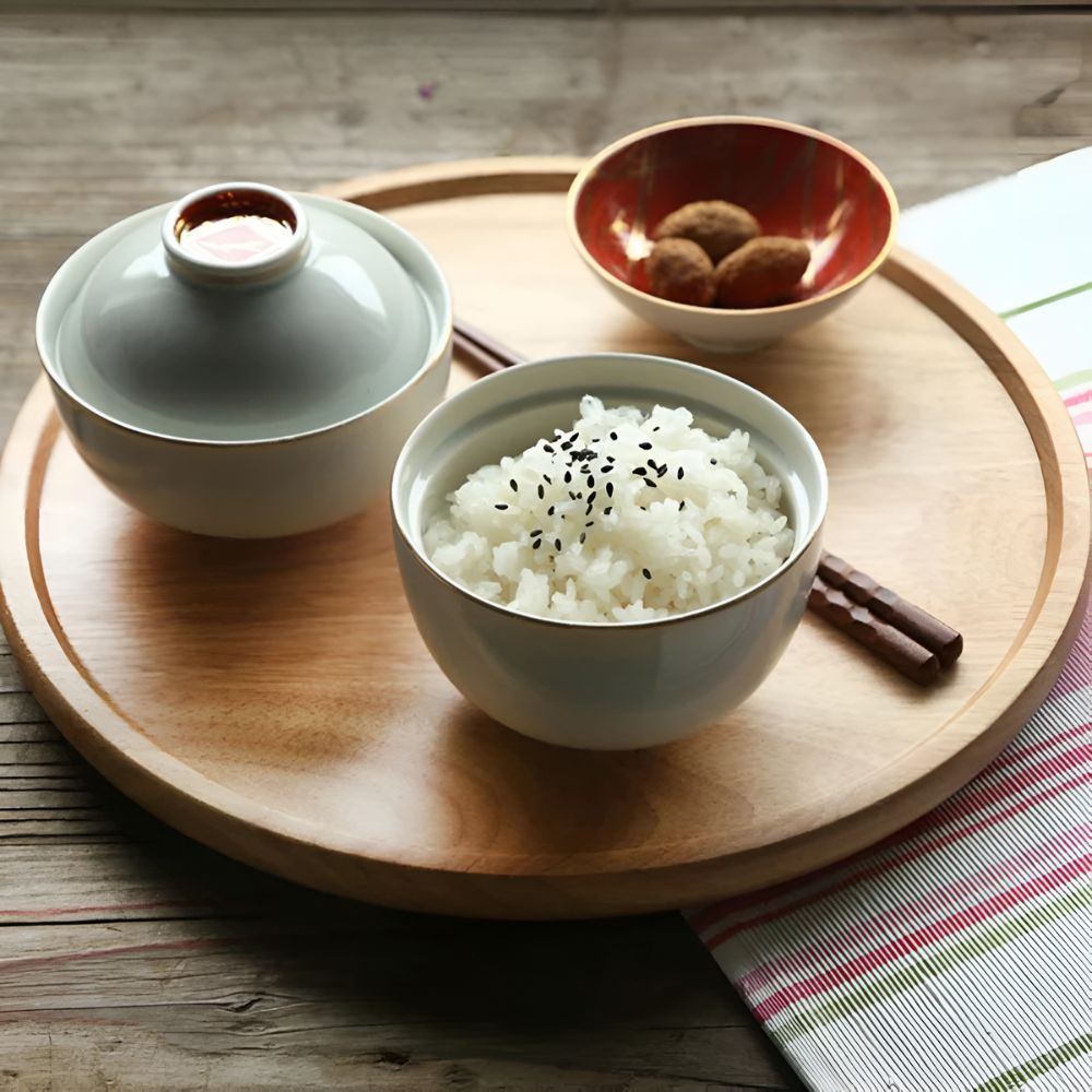 Modern Zen Bamboo Serving Plate — alternate angle view