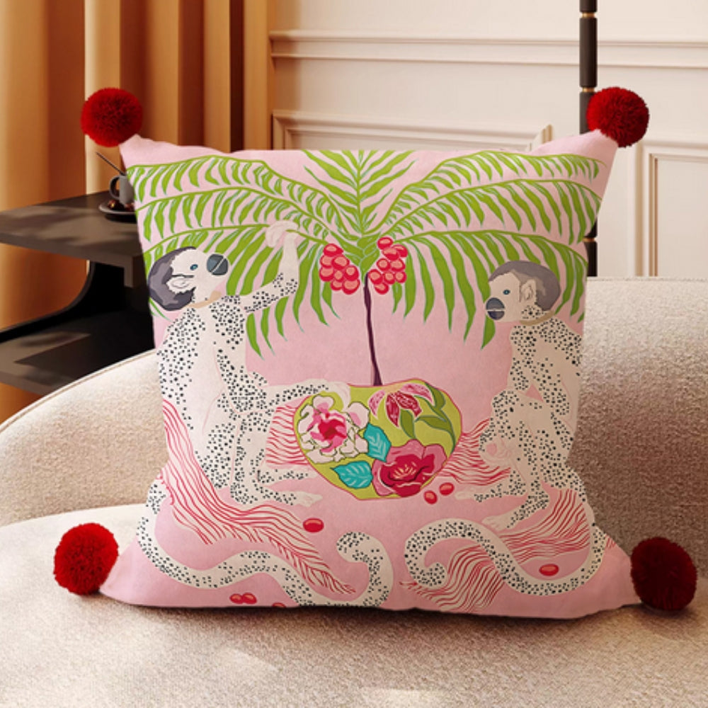 Monkey Garden Cushion Cover Collection — product in use