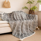 Monochrome Diamond Pattern Throw Blanket — main product photo