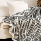 Monochrome Diamond Pattern Throw Blanket — product in use