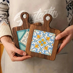 Moroccan Ebony Floral Wooden Trivets — product detail view