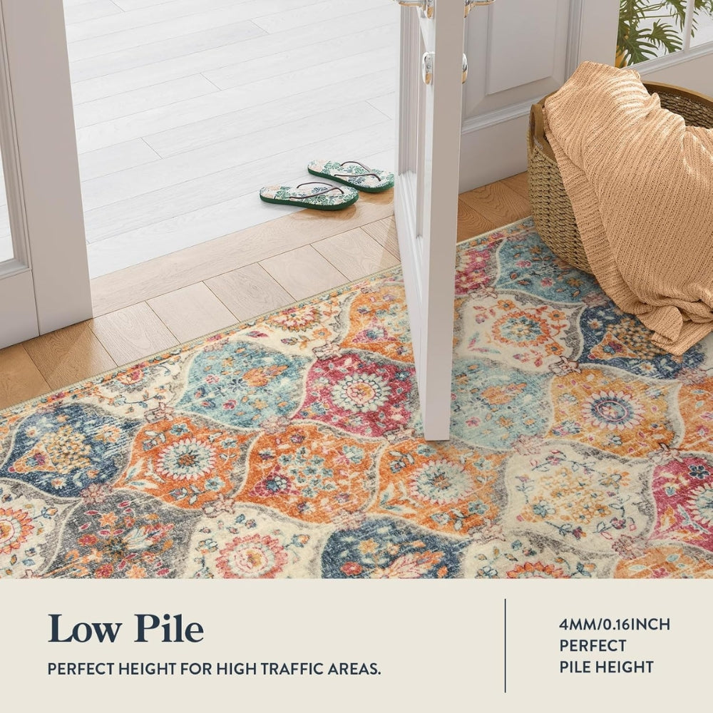 Moroccan Inspired Floral Kitchen Mat — alternate angle view