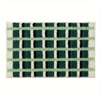 Moss Green Geometric Flock Bath Mat — additional view