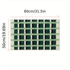 Moss Green Geometric Flock Bath Mat — alternate angle view
