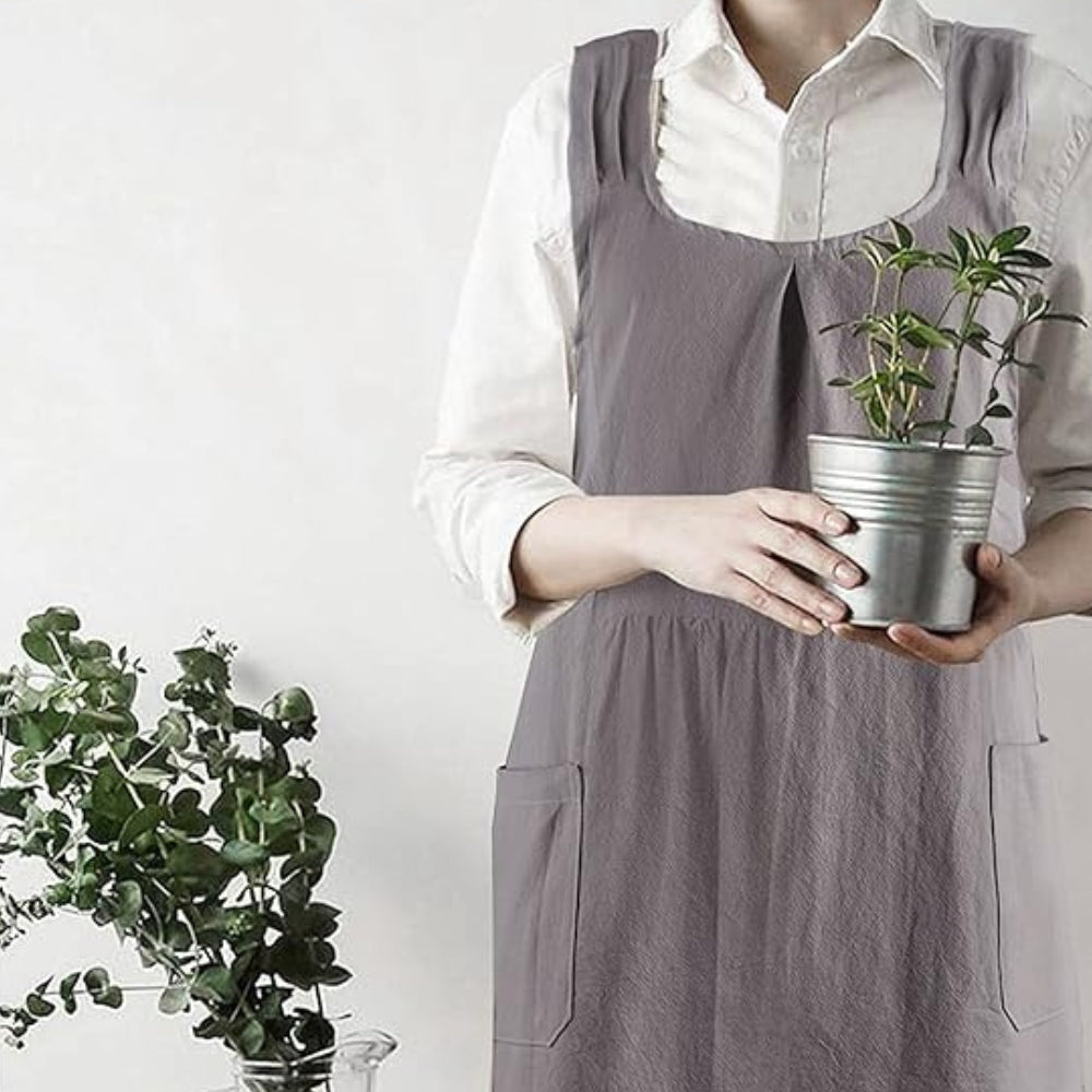 Nari Korean-Inspired Cross-Back Apron — product close-up