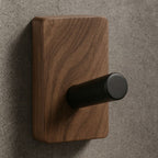 Natural Wood Hook Wall Organiser — alternate angle view