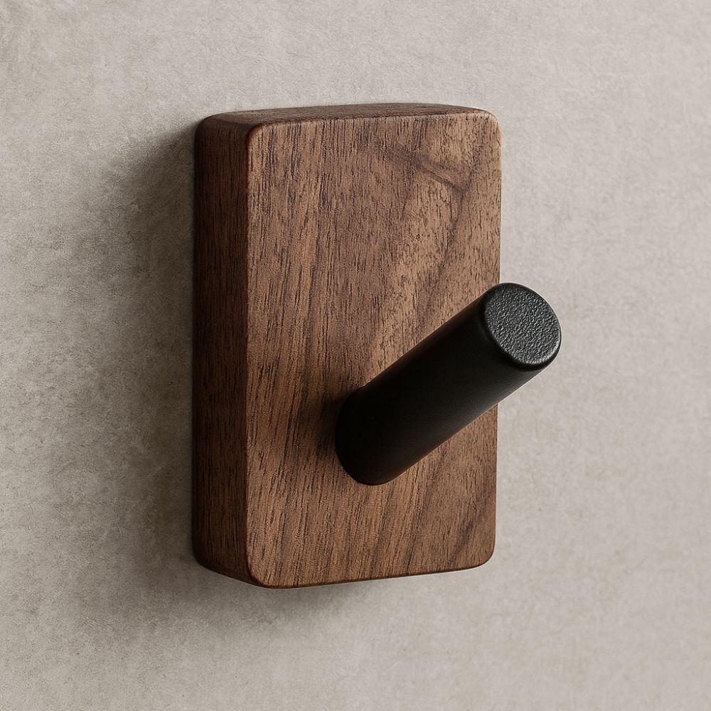 Natural Wood Hook Wall Organiser — product close-up