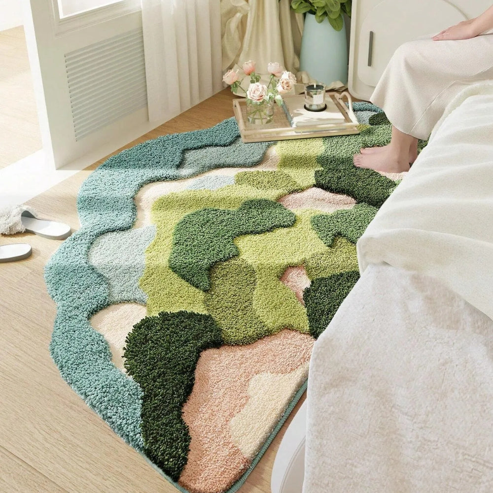Nature Moss Floor Bath Mat — product detail view